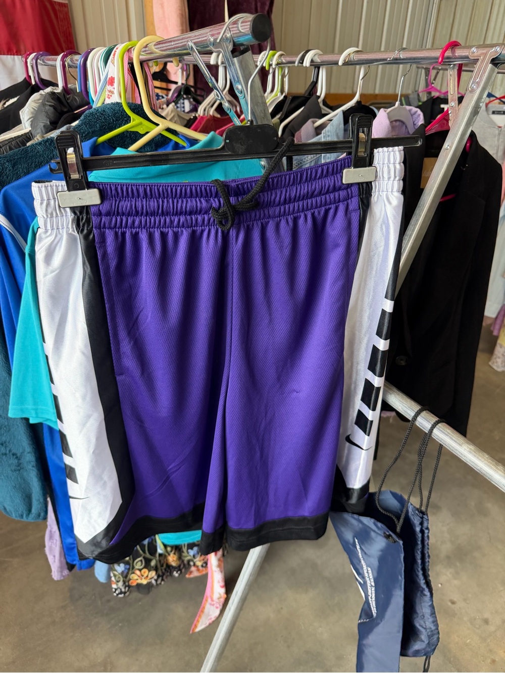 Nike Purple Basketball Shorts with White & Black Accents
